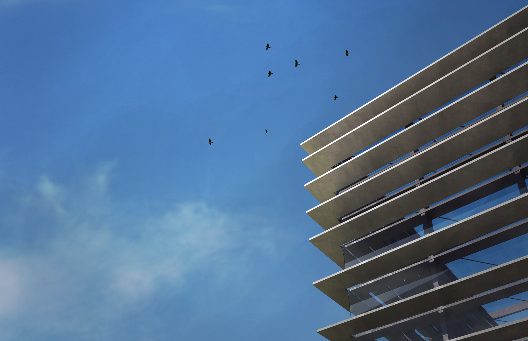 rendering of entry curtain wall